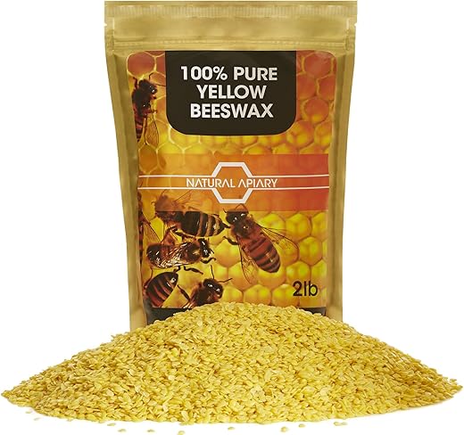 (0.9kg, Cosmetic Beeswax) – NATURAL APIARY 100% PURE BEESWAX PELLETS – 0.9kg COSMETIC Pastilles, DIY Projects, Moisturiser, Lotions, Creams, Lip…