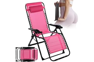 Cinnvoice Foldable BBL Chair with Hole Position Lawn Chair for BBL Lounge After Surgery Recovery Bed for Patio Garden Poolside Outdoor Yard Beach (Pink)