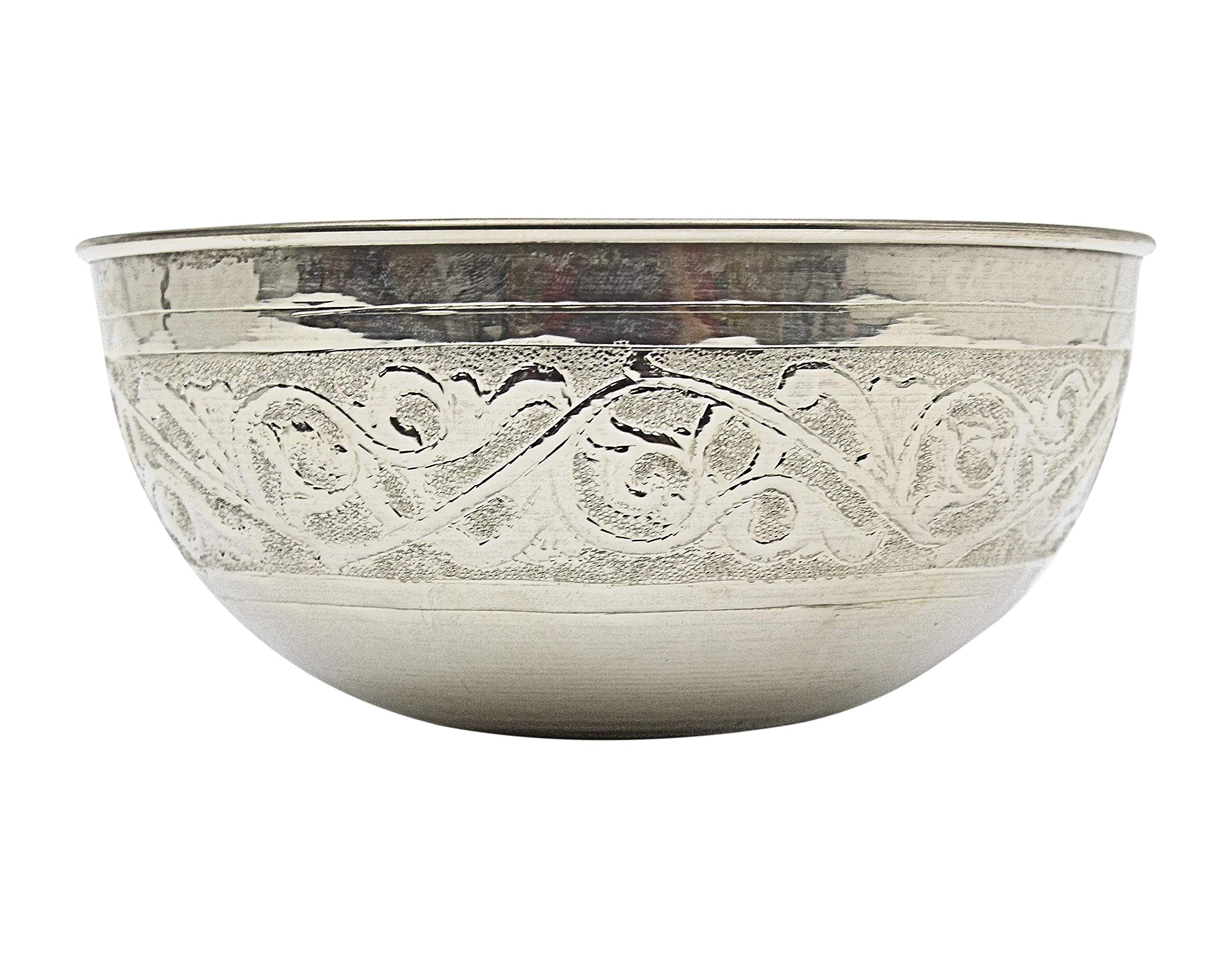 ESSENCE OF MOROCCO Moroccan Hammam Bowl Silver Maillechort Vintage Design Hand Engraved 15.5 cm 6.1 in (Ref HB106)
