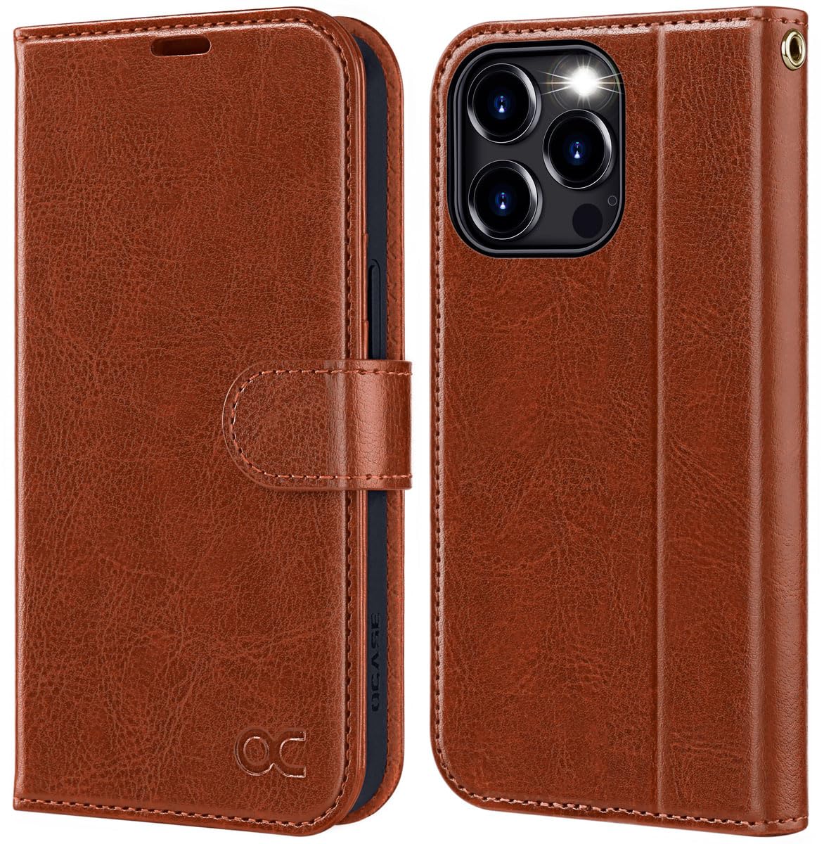 OCASE for iPhone 15 Pro Case, Premium PU Leather Wallet Case Flip Phone Cover with[RFID Blocking][Card Holder][Shockproof TPU][Stand Function] for the iPhone 15Pro 6.1 Inch 2023 5G,Brown