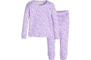 moimoln 6M-8Y Baby & Toddler Girl Floral Pajamas Soft Modal Cotton Breathable Snug-Fit Long Sleeve Sleepwear Set