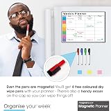The Magnet Shop TMS Magnetic Weekly Planner A4 Whiteboard with 4 Free Pens view 4