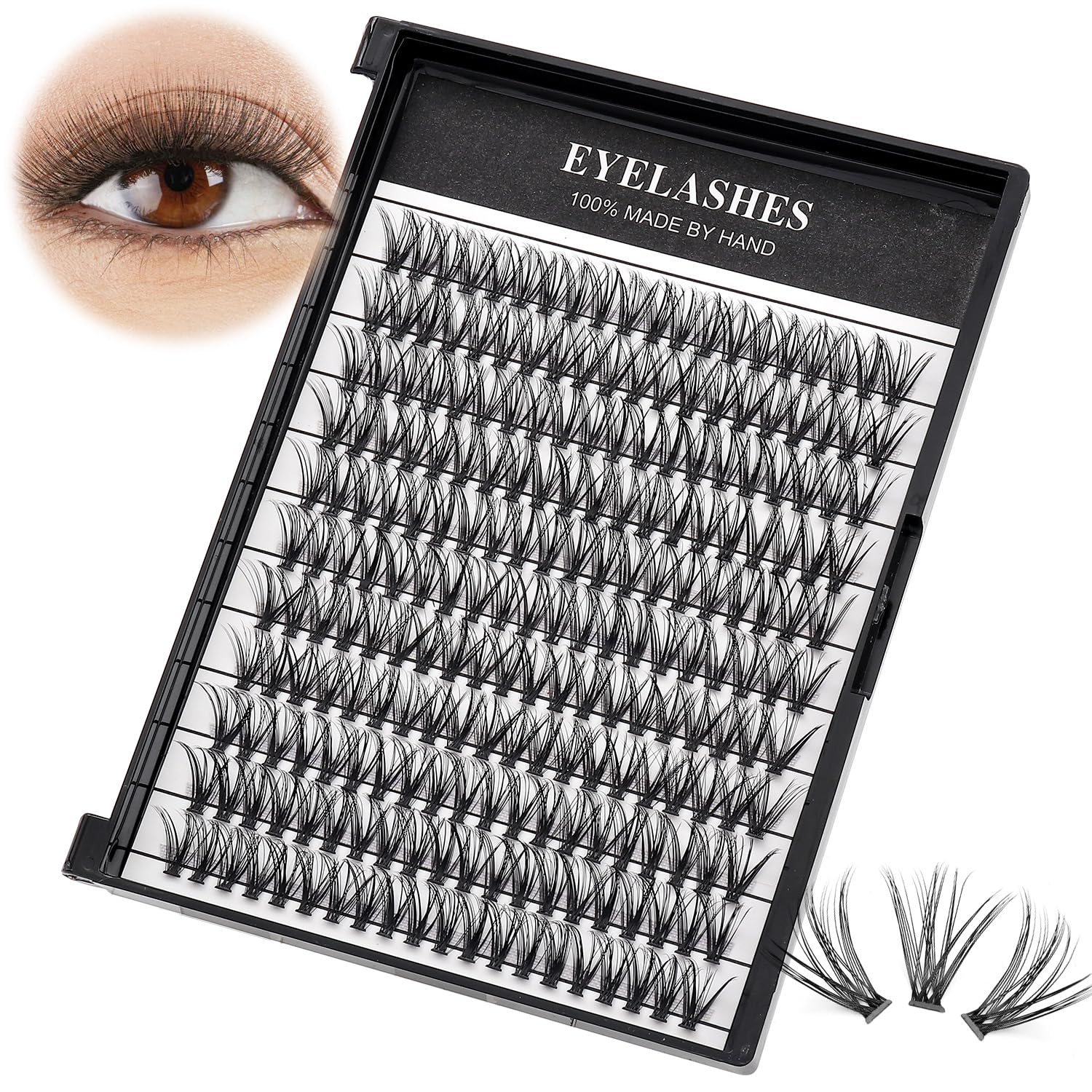 Photo 1 of ?VAYATOR Large Tray 220 Cluster/Box Eyelashes 0.07 Thickness Eyelashes Individual Eyelash False Eyelashes Extension Eyelash 10D/20D/40D/50D Eyelash (20mm?
