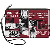 Buckle-Down IT Canvas Zipper Wallet | It Pennywise Poses and Quotes Collage Red White Grays