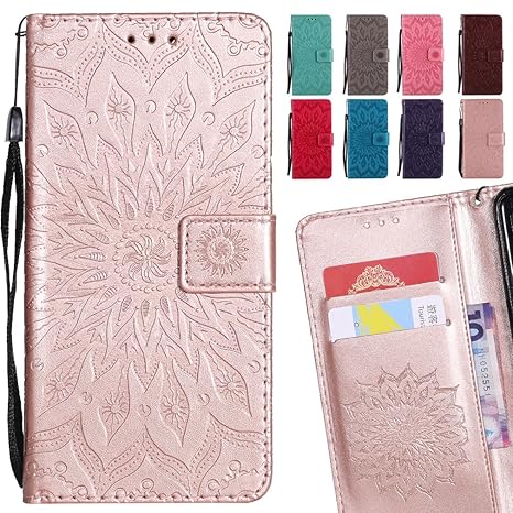 LEMORRY Handyhülle für Motorola Moto G6 Plus (2018) Hülle Ledertasche Magnetisch Stehen SchutzHülle Kartenfächer Weich Siliko