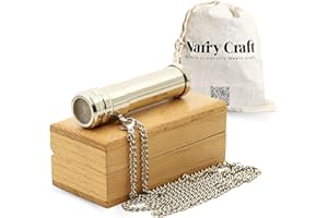 NARRY CRAFT Brass Kaleidoscope with Wooden Box | Handcrafted Vintage Kaleidoscope with Optical Glass Lens & Wooden Storage Box – Collectible Gift for Kids & Adults Last Minute (Vintage/Brass, Small)