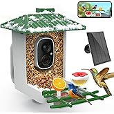 Smart Bird Feeder with Camera Solar Powered, 2K HD WiFi Live View Bird Feeders for Outdoors, AI Birds Recognition & Instant Alerts,Weatherproof Design – Best Gift for BirdLovers & Garden Birdwatching