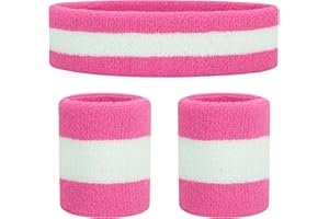 ONUPGO Sweatbands Set Headband Wristbands Neon Sports Fitness 80s Costumes Accessories 80s Workout Outfit for Men Women