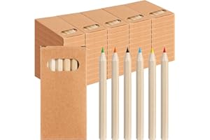 TSIS MHUO 300pcs/50 Boxes Mini Colored Pencils Bulk Kids Drawing Colored Pencils Bulk Party Favor, 6 Color Pencils in Kraft Boxes, 3.5 Inch Short Coloring Pencils Pre-sharpened for Classroom School Supplies