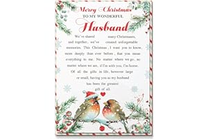 BlinkWishes Christmas Card for Husband, Husband Merry Christmas Greeting Card with Envelope and Seal, Romantic Husband Christmas Card from Wife, Xmas Gift for Husband