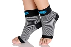Dowellife Plantar Fasciitis Socks, Ankle Brace Compression Support Sleeves & Arch Support, Foot Compression Sleeves, Ease Swelling, Achilles Tendonitis, Heel Spurs for Men & Women (Black XL)
