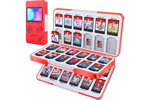 MOSAHOLL Switch Game Card Case Holder - Portable Game Organizer Traveler Gift Accessories with 48 Cartridge Slots and 24 Micro SD Card Storage, Magnetic Closure, Protective Hard Shell and Soft Lining