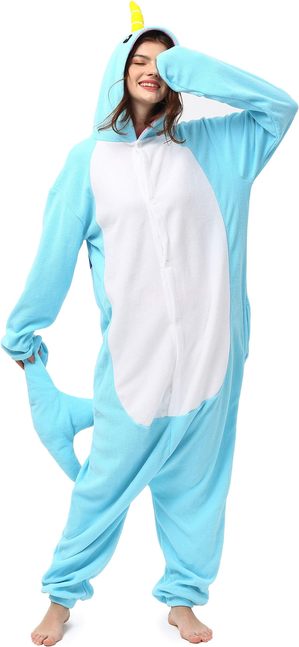 Katara 1744 Funny Rilakkuma Bear Pyjamas For Slumber Parties or Birthdays, Unisex Fancy Dress Overall