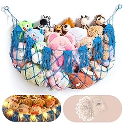 Stuffed Animal Storage Hammock Net with Lights