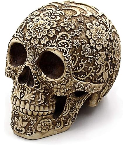 Amazon.com: UJOY Creative Skull Flowers Sculpture 8.1'' Human Head