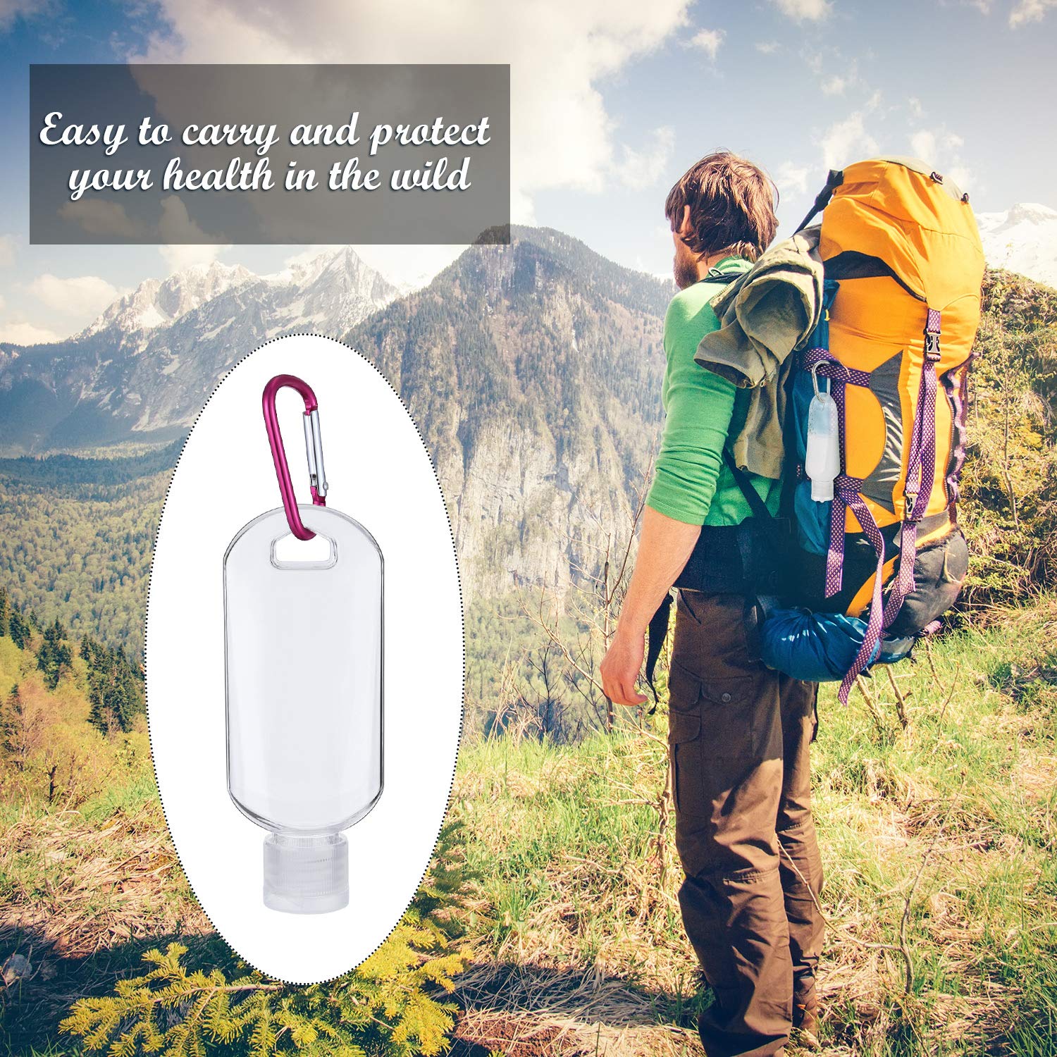 20 Pieces Portable Travel Keychain Bottle Travel Plastic Clear Keychain Bottle Leakproof Refillable Empty Bottle Flip Cap Liquid Container with Keychain for Cosmetic Travel Accessory (30 ml and 50 ml) : Beauty