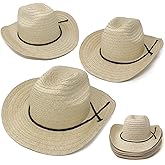 Podzly 12 Pieces 24" Straw Cowboy Hats - Western Style for Men & Women - Country Accessories for Cowgirl, Concerts, Birthdays, Events & More - Plain