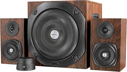 Trust Vigor 21 Pc Speaker System With Subwoofer For Computer And Laptop 100 W Uk Plug Brown