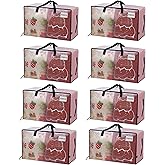 VENO 8 Pack Extra Large Heavy Duty Moving Bags with Wide Opening & Reinforced Handles, Reusable Storage Tote Bags with Strong Zippers for Clothes, College Dorm Essentials & Moving Supplies
