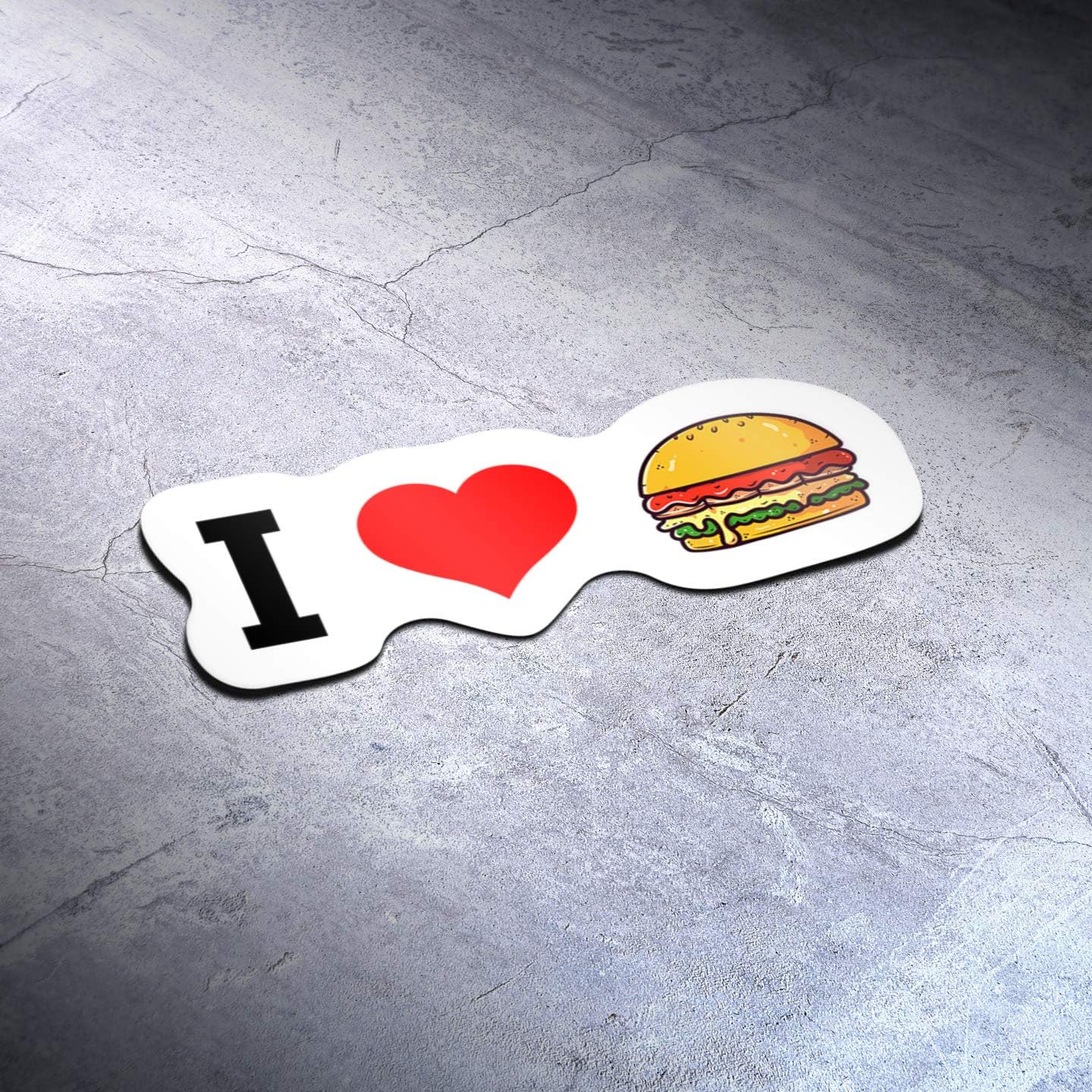 I Love Burger Food (2 Pack) Vinyl Decal Sticker - Car Truck Van SUV Window Wall Cup Laptop - Two 5 Inch Decal - MKS1410