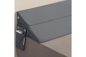 OS OMYSTYLE King Size Wedge Pillow for Headboard 76"x10"x6"/Mattress Gap Filler/Triangle Headboard Pillow/Bed Gap Filler, Close Gap (0-8") Between Your Mattress and Headboard-Grey