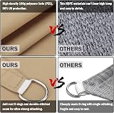 HEYOMART Sun Shade Sail Waterproof 3.6m Triangle UV 98% Sand view 5