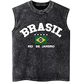 GORGLITTER Men's Sleeveless Summer Casual Tank Tops Graphic Letter Crew Neck Muscle Tees Shirts Tops