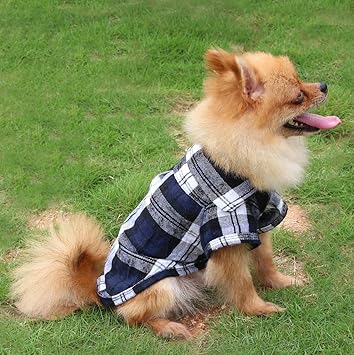 Amazon 犬の服 子犬のファッションのチェック柄のシャツ 3色から選択する M 青 Qicheng Lys シャツ パーカー 通販 Amazon 犬の服 子犬のファッションのチェック柄のシャツ 3色から選択する M 青 Qicheng Lys シャツ パーカー 通販