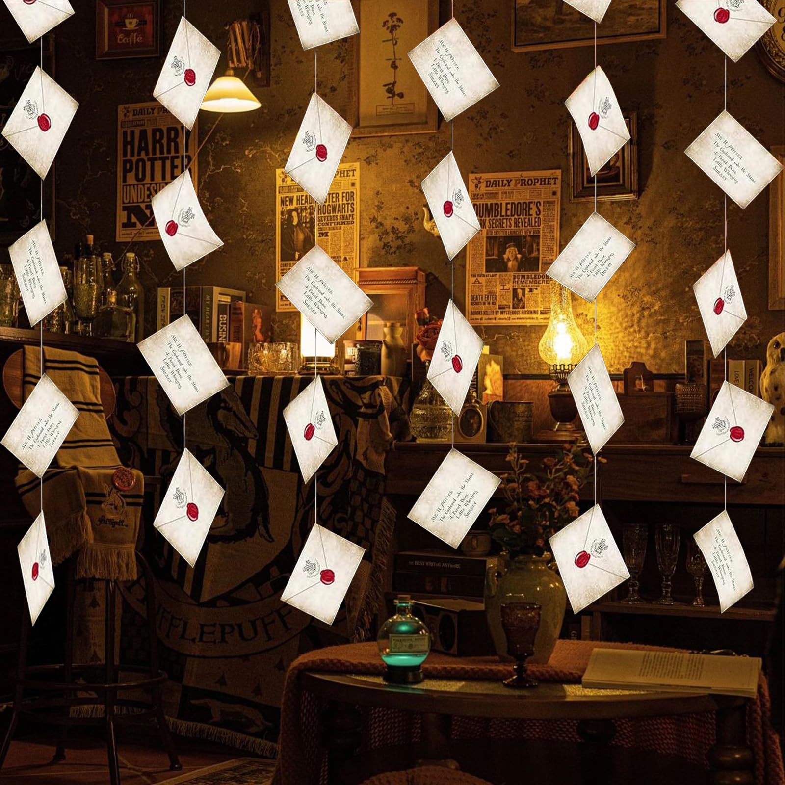 Wizard Floating Banner, Halloween Decoration, 2 Pcs Floating Wizards Acceptance Letter Banners for Halloween Decorations, Magic Wizards Welcome Decor for Christmas