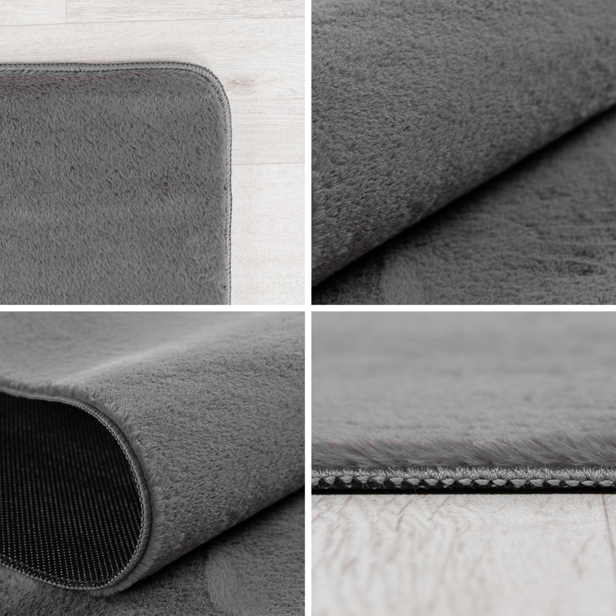 SIMPEX Teppich Wohnzimmer Creme 240x340 cm Kurzflor Teppich Waschbar, weich & rutschfest, modern einfarbiges Design für Wohnzimmer, Küche Schlafzimmer, & Kinderzimmer 2