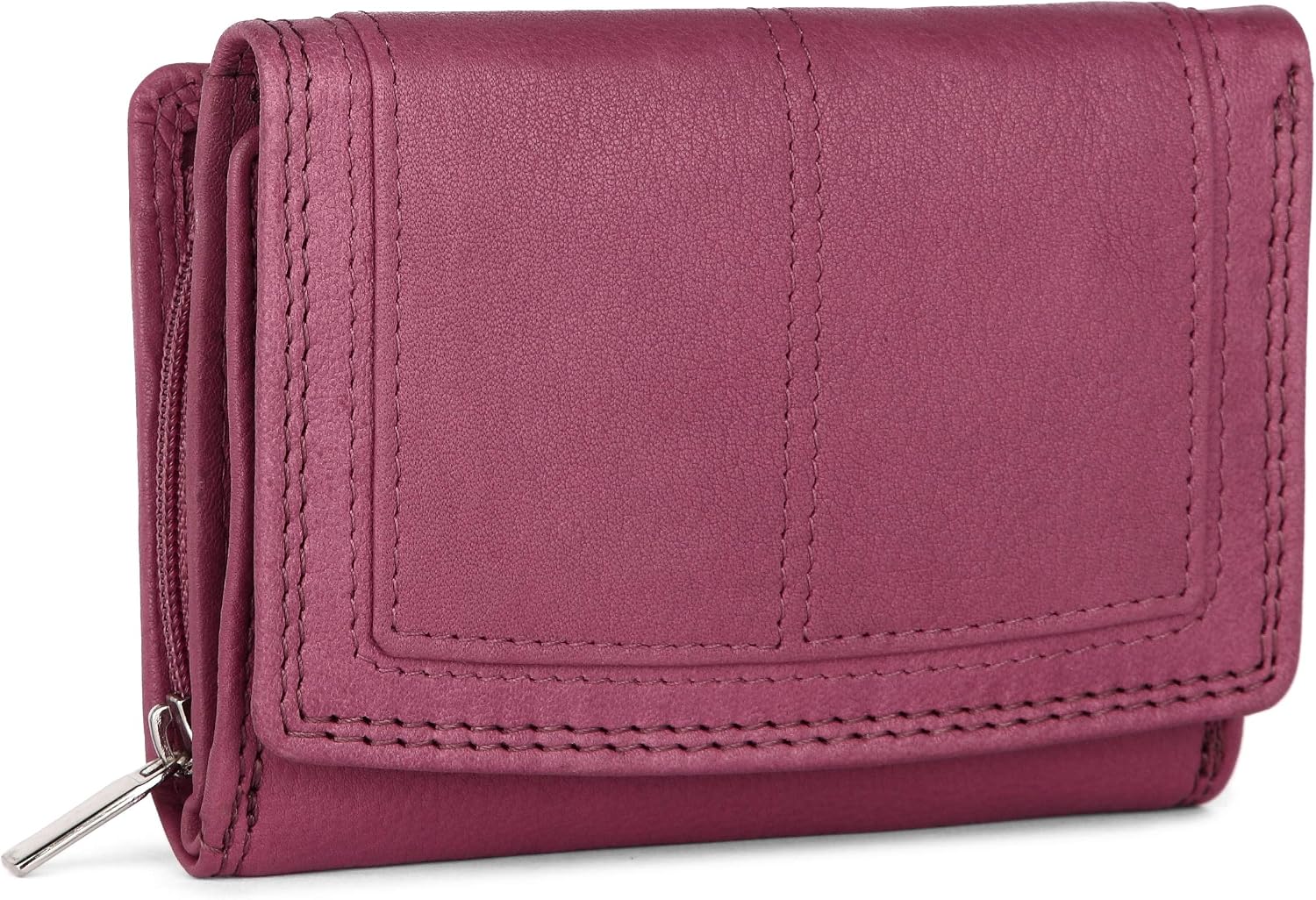 Ladies Rfid Protection Real Leather Purse Card Women Wallet Zip Coin Pocket