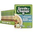 SEEDS OF CHANGE Certified Organic Brown Basmati Rice, Organic Food, 8.5 OZ Pouch (Pack of 12)