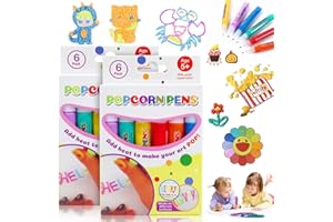 Grenben DIY Bubble Popcorn Drawing Pens,Magic Puffy Pens,Puffy Pens Heat Activated, Puffy Bubble Pen Puffy 3D Art Safe Pen,Magic Popcorn Color Paint Pen for Kids Birthday Christmas Gift(2 Pack)