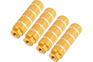 A ABSOPRO Rear Foot Pegs Footrests Golden Yellow for BMX MTB Bike Bicycle Fit 3/8 Inch Axles (Set of 4)