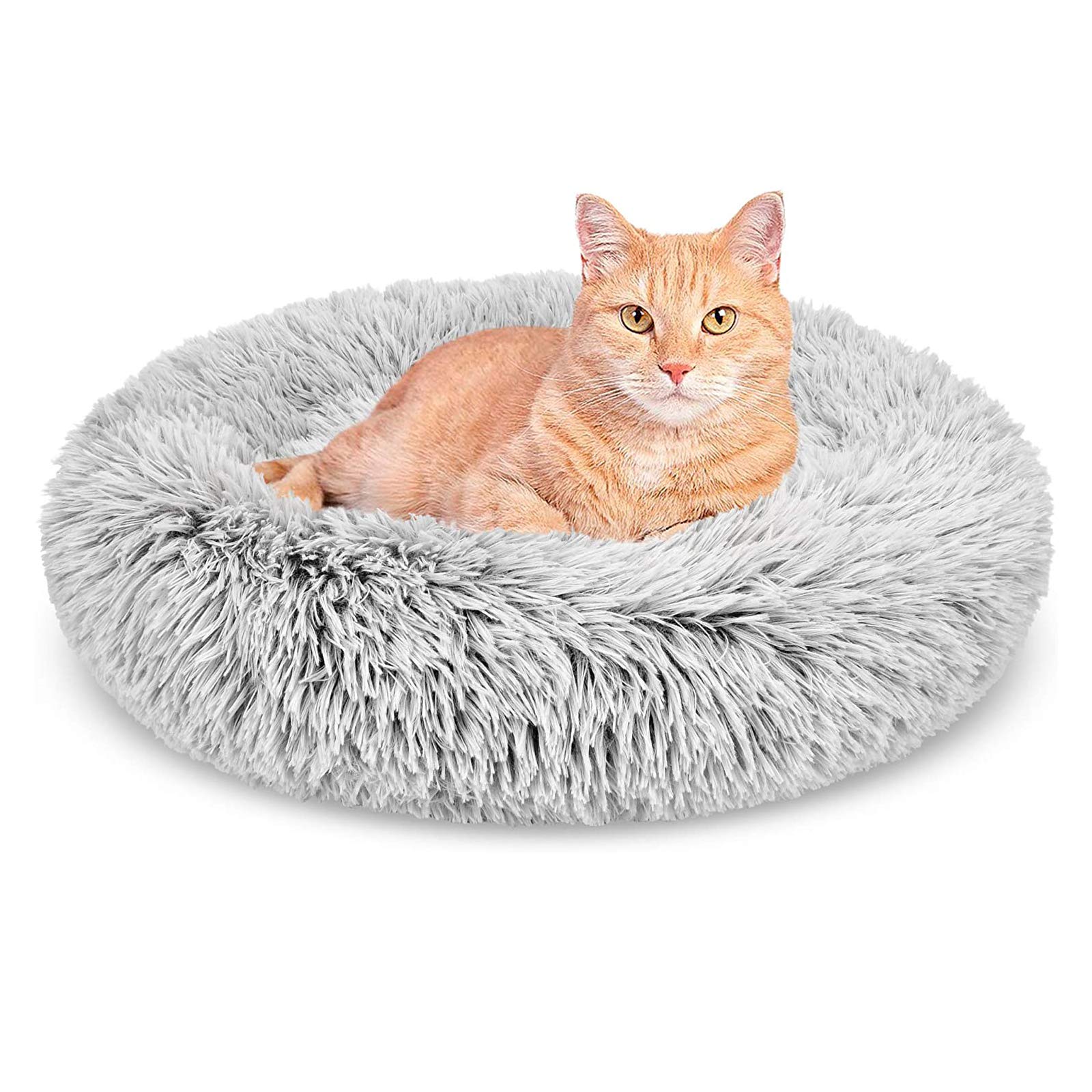 Umi Plush Donut Pet Bed, Dog Cat Round Warm Cuddler Kennel Soft Puppy Sofa, Anti-Slip Bottom, Machine Washable