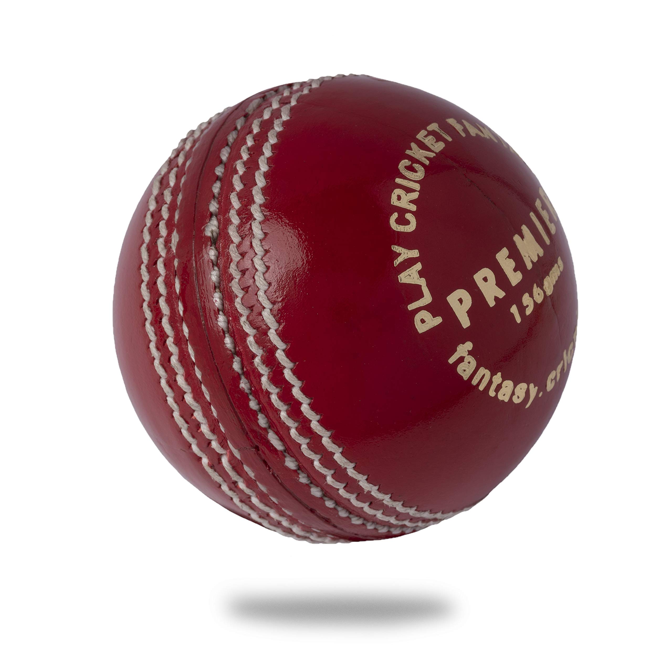 Cricnix Cricket Ball Premier Red Leather 156g (1-Pack) for Seniors Match