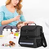 CURMIO Double Layer Medicine Storage Bag Family First Aid Organizer Black view 8
