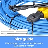 On1Shelf Cable Ties Black 450mm 4.8mm 50-Pack Heavy Duty Nylon Zip Ties view 4