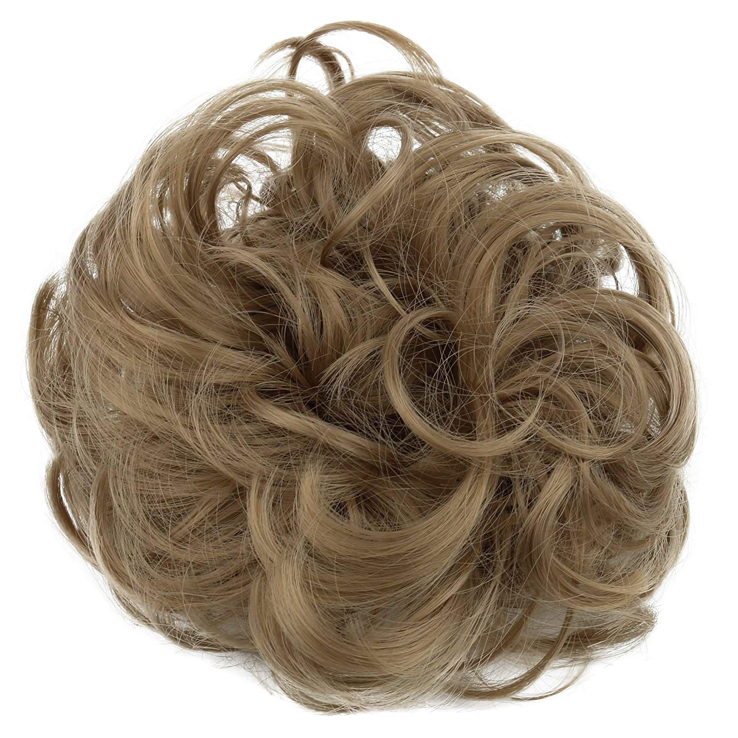 CAISHA Messy Scrunchie Bun Voluminous Wavy Hairpiece Heat-resistant Synthetic Fibres Dark Blonde G9A