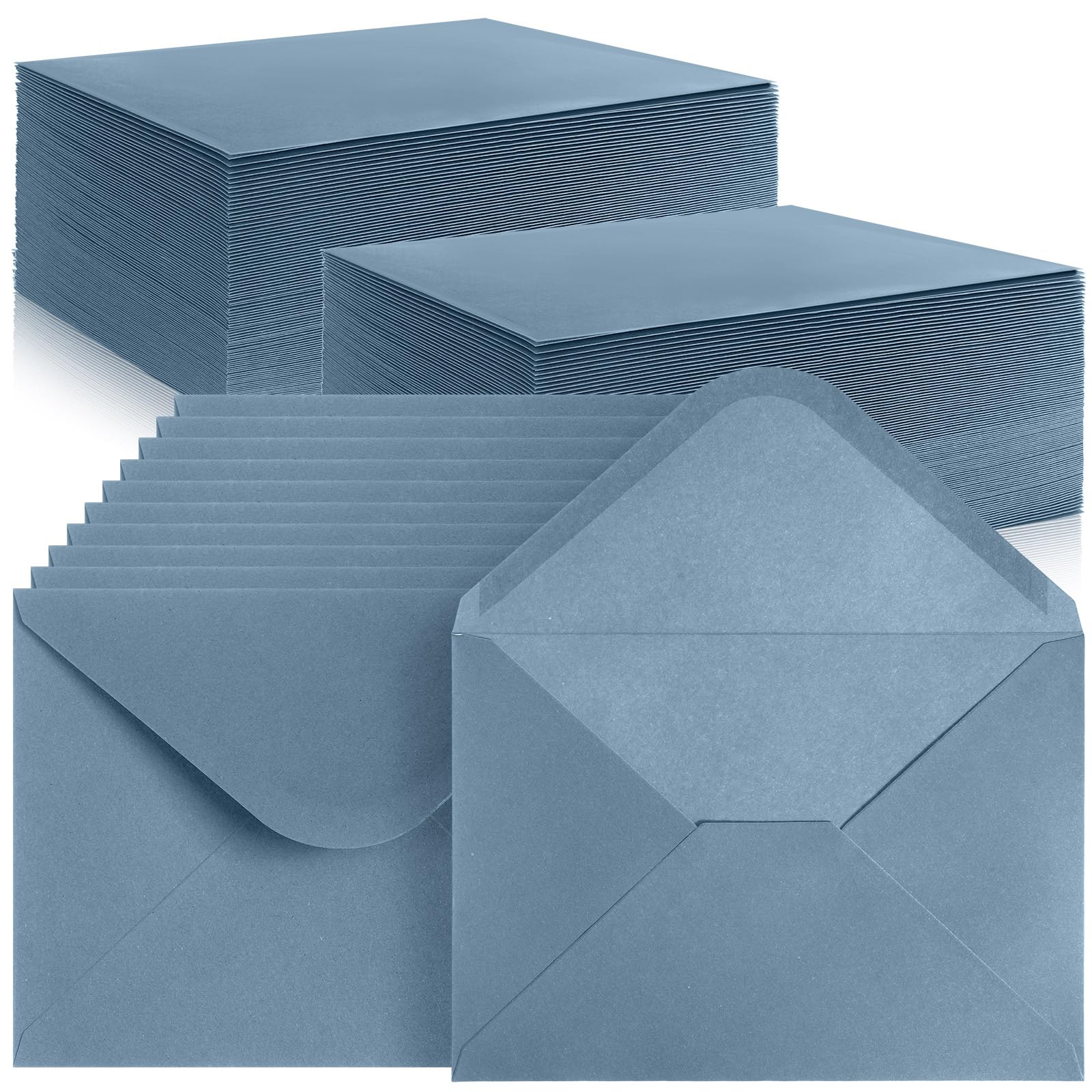 Photo 1 of Jutom 250 Pcs A7 Wedding Gift Cards 5x7 Envelopes V Flap Invitation Envelopes for 5x7 Cards Printable Self Adhesive Envelope for Office Baby Shower Graduation Birthday Supplies (Dusty Blue)