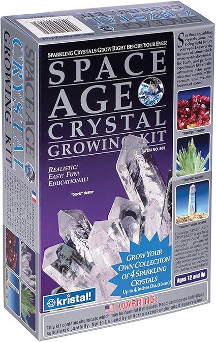 Amazon Com Space Age Crystal Growing Kit 4 Crystals Quartz Emerald Amethyst Toys Games