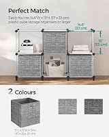 SONGMICS Storage Boxes Set of 6 33 cm Cube Boxes with Handles Heathered Grey view 9