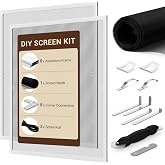 DIY Window Screen Kit for 2 Screens, Wide Aluminum Frame, Up to 48 x 48 in | Wide-frame, cut-to-fit kit for making two screens; includes one mesh roll, mounting hardware and assembly tools.