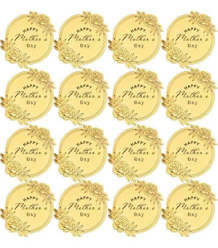 20Pcs Happy Mother's Day Cupcake Toppers - Glitter Gold Acrylic Mirror Discs With Heart & Rose - View #13