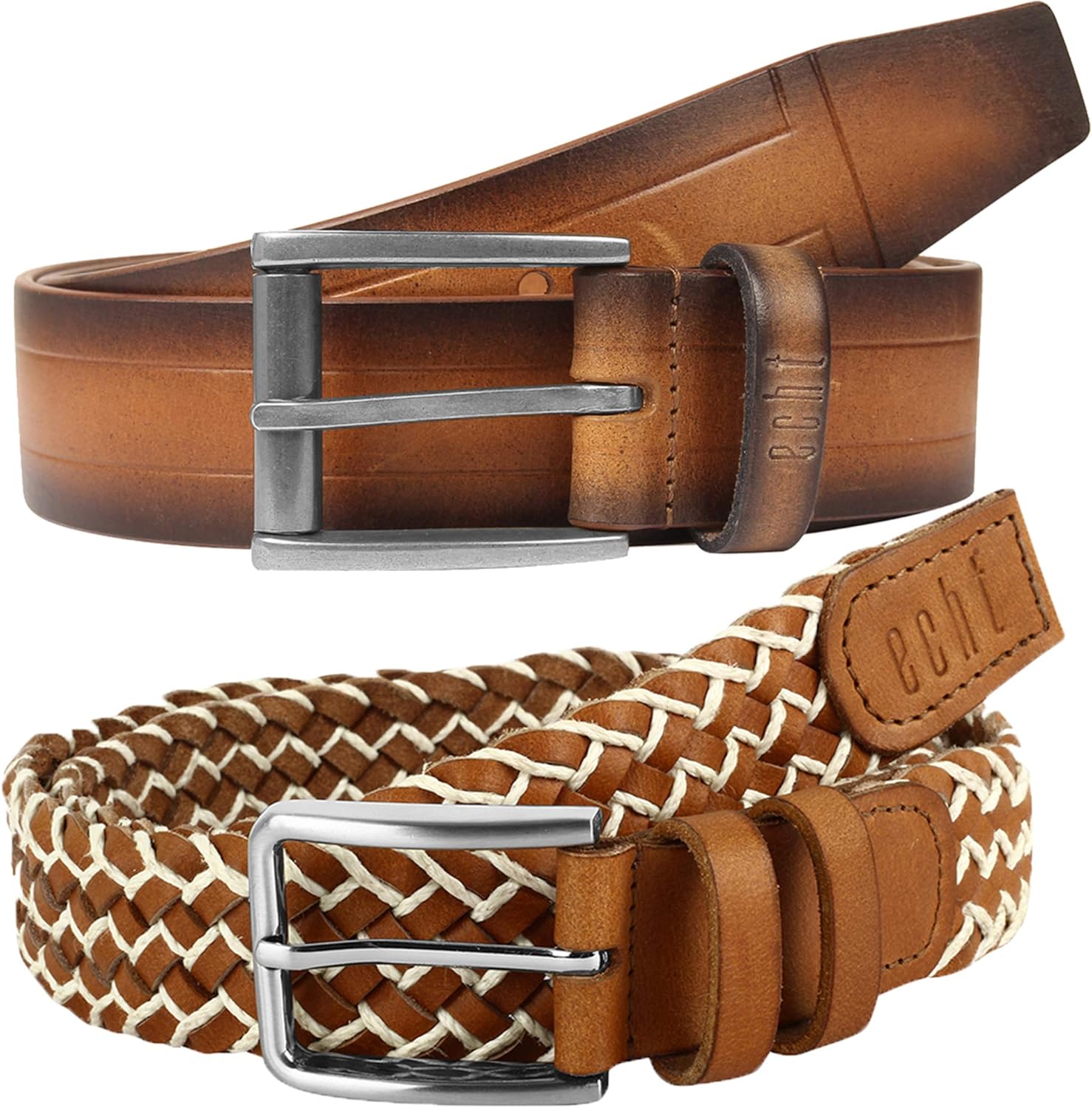 Buy Genuine Leather & Canvas Brown Color Belt at Amazon.in