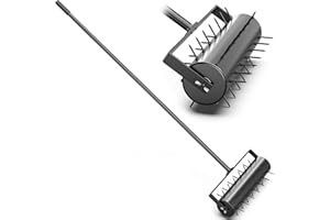 evtmag 18-inch Lawn Aerator, Rolling Aerator Lawn Tool, Heavy Duty Lawn Aerator Tool, Grass Aerator & Garden Tools for Aeration & Soil Health