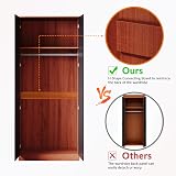 ELEGANT Soft Close 2 Door Wardrobe with Mirrored High Gloss Black Walnut view 4