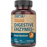 DEVA Vegan Vitamins Digestive Enzymes Plus Supplement - A Unique Blend of Enzymes &amp; Herbs - 90 Capsules, 1-Pack