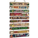 RattanView Outdoor Patio Rules Signs 11 x 23 Inches Wood Patio Decorative Signs Decor Outdoor Funny Plaque Decorations for Art Porch Backyard Home Birthday Gift