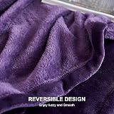 EHEYCIGA Fleece Blanket Throw 150x200cm Purple Microfiber Soft Plush view 4